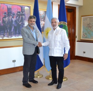 En Managua, Filmus se reunió con el canciller nicaragüense, Samuel Santos